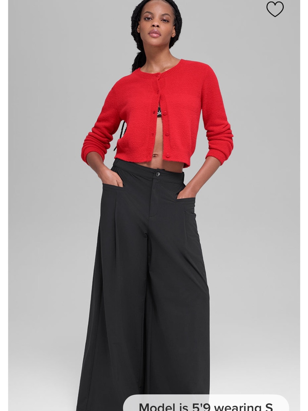 Alo Yoga Snuggle Up Sweater Cropped Cardigan - Bright Red Size Small - Picture 4 of 9